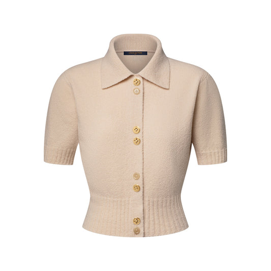 Monogram Button Knit Top