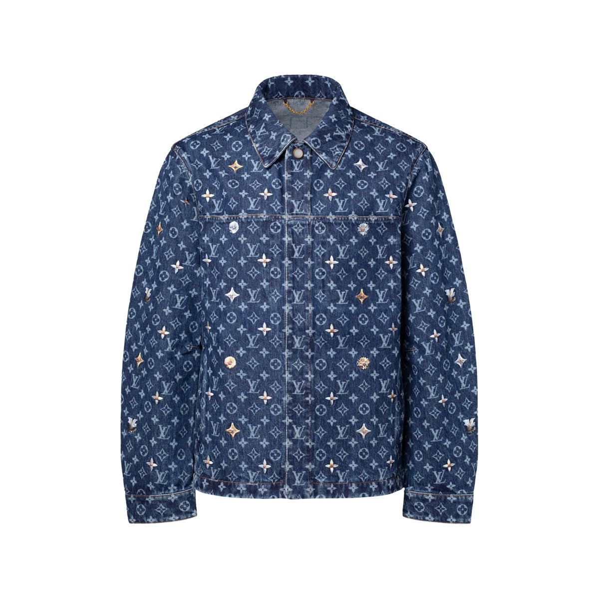 Monogram Embroidered Denim Overshirt