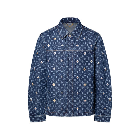 Monogram Embroidered Denim Overshirt