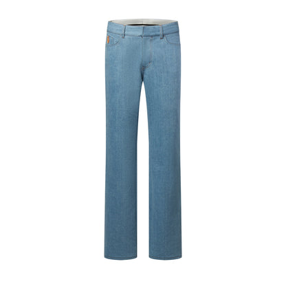 Silk-Blend Denim Trousers