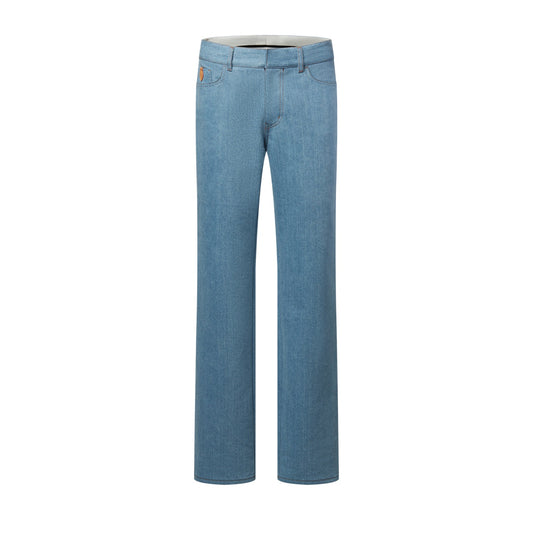 Silk-Blend Denim Trousers