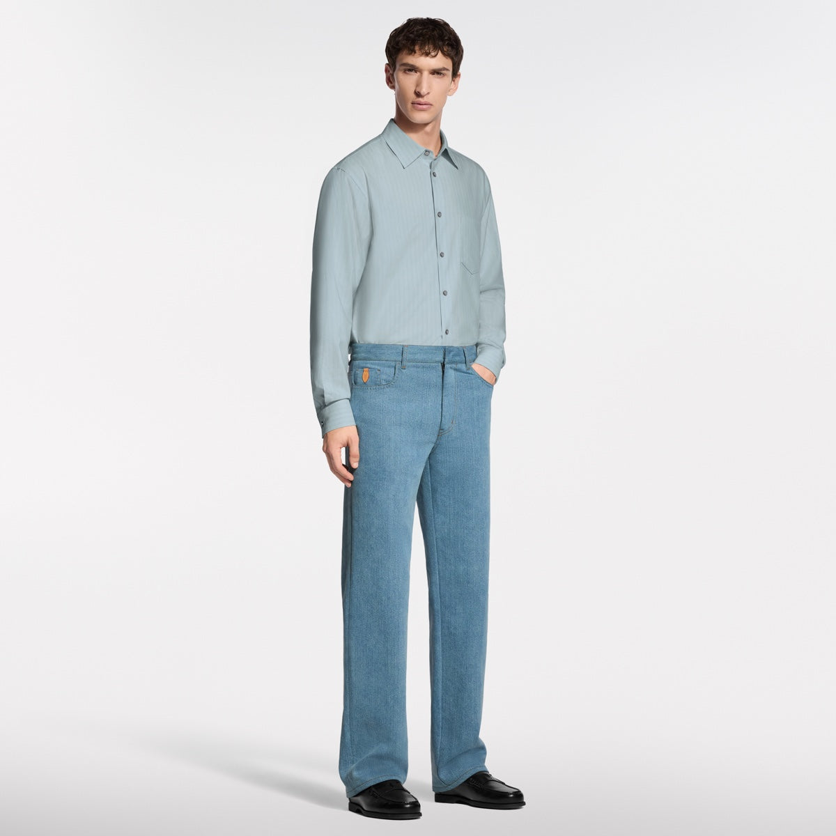 Silk-Blend Denim Trousers