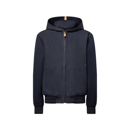 Leather Mix Hooded Blouson