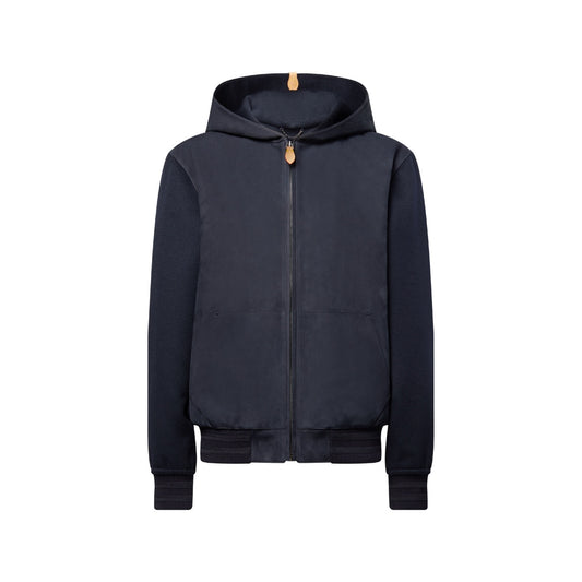 Leather Mix Hooded Blouson
