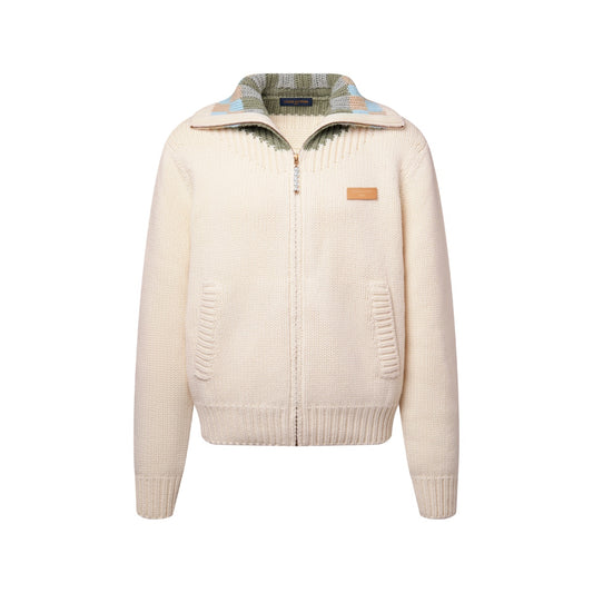 Zipped Intarsia Track Top