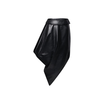Asymmetrical Leather Skirt