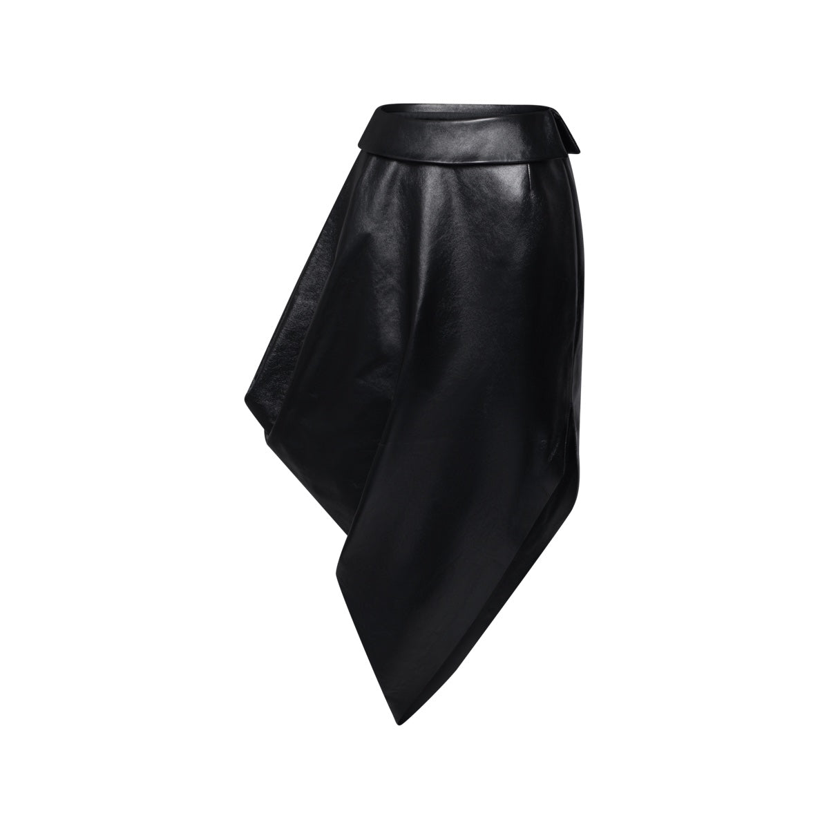 Asymmetrical Leather Skirt