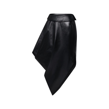 Asymmetrical Leather Skirt