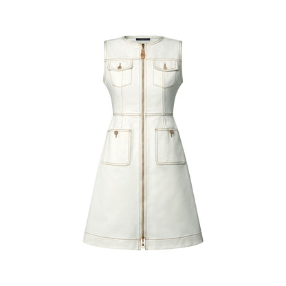 Contrast Stitch Utility Dress