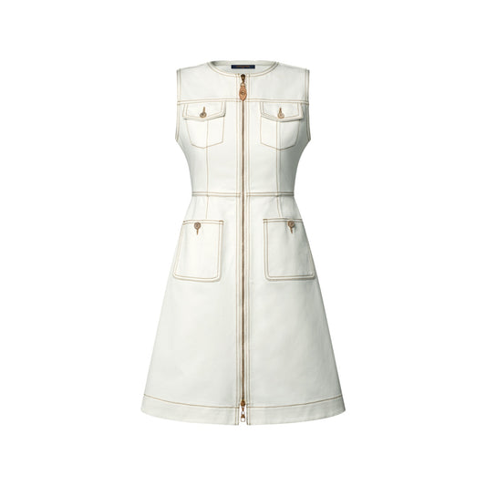 Contrast Stitch Utility Dress