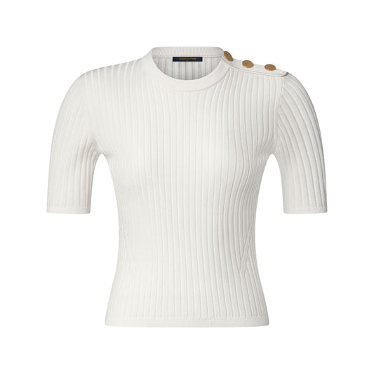 Epaulette Ribbed Knit Top