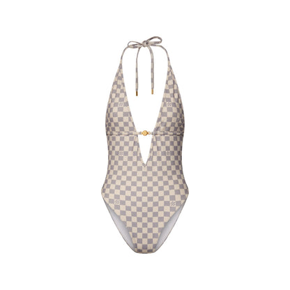 Damier V-Neck Swimsuit