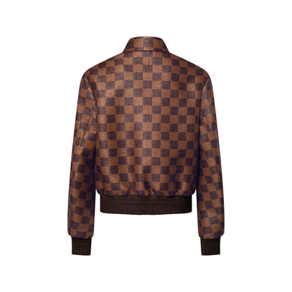 Summery Textured Damier Blouson
