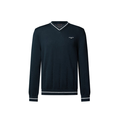 Silk Blend Cable V-Neck Jumper