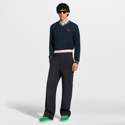 Silk Blend Cable V-Neck Jumper