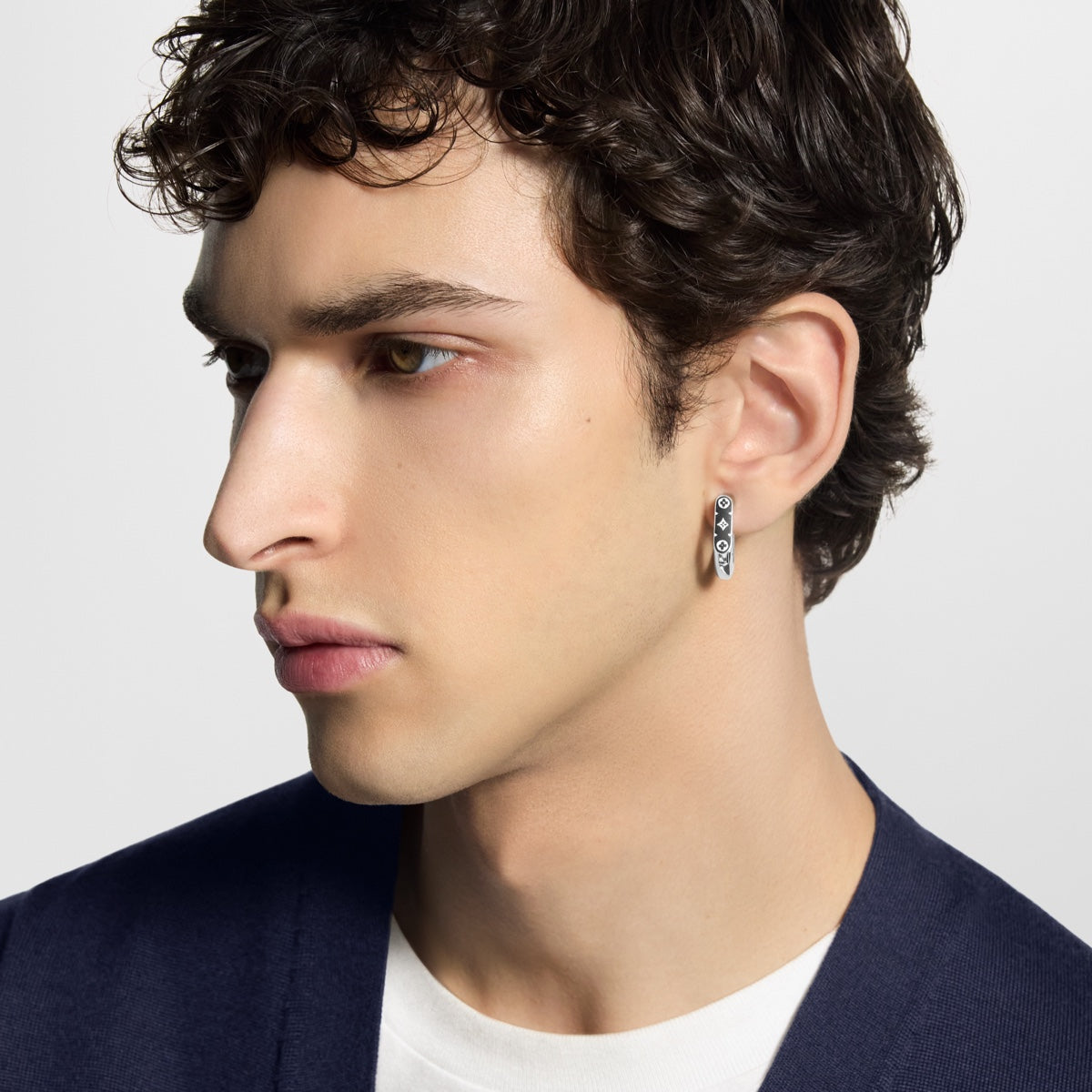 Monogram Chain Hoop Earring