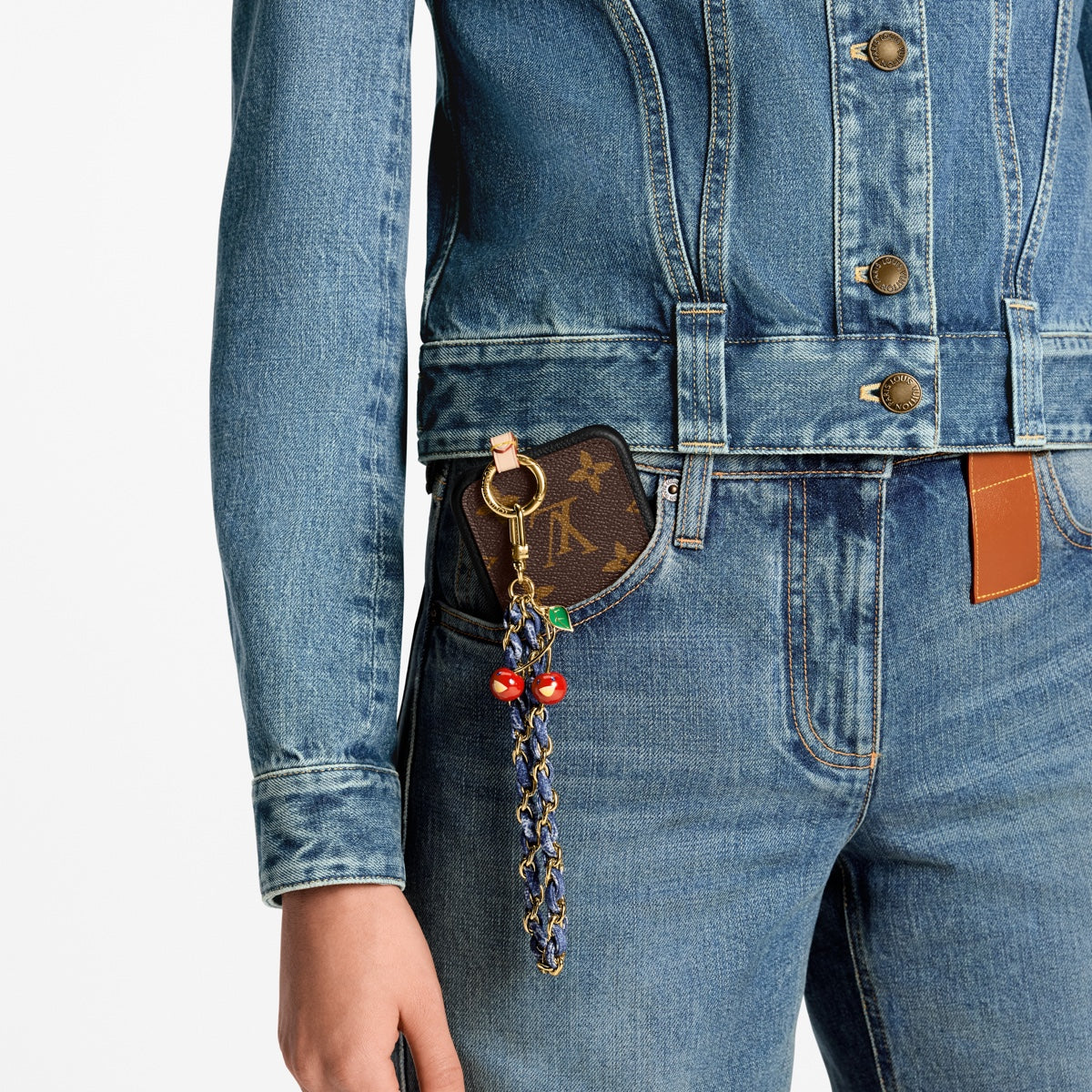 LV x TM Denim Cerise Phone Holder