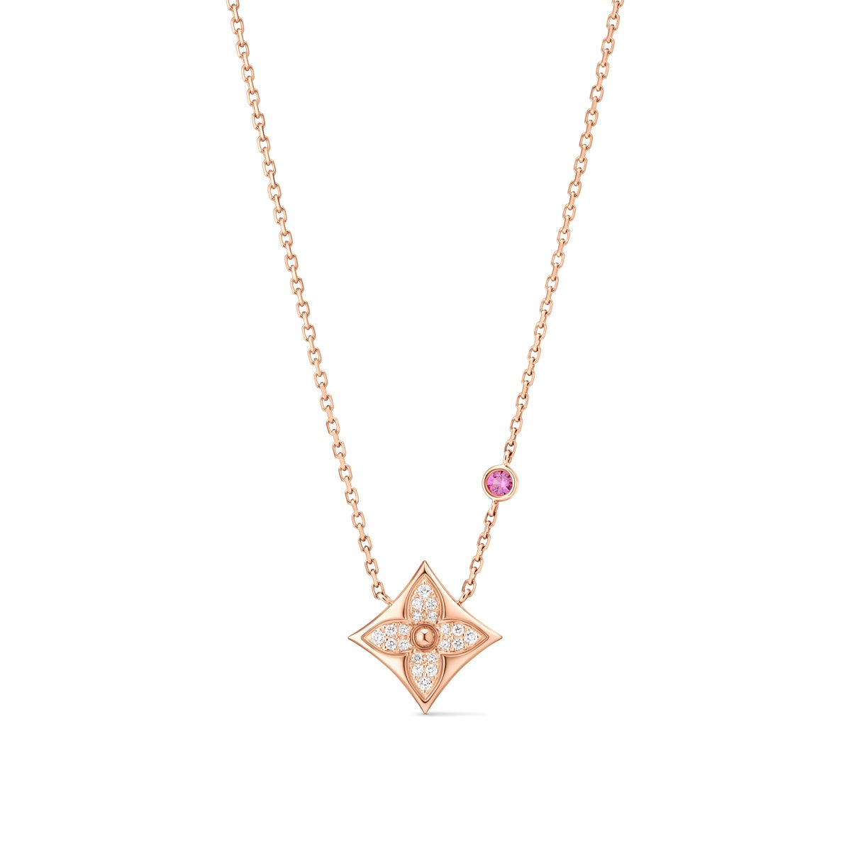 Color Blossom Qixi Limited Edition BB Star Pendant, Pink Gold, Pink Sapphire and Diamonds