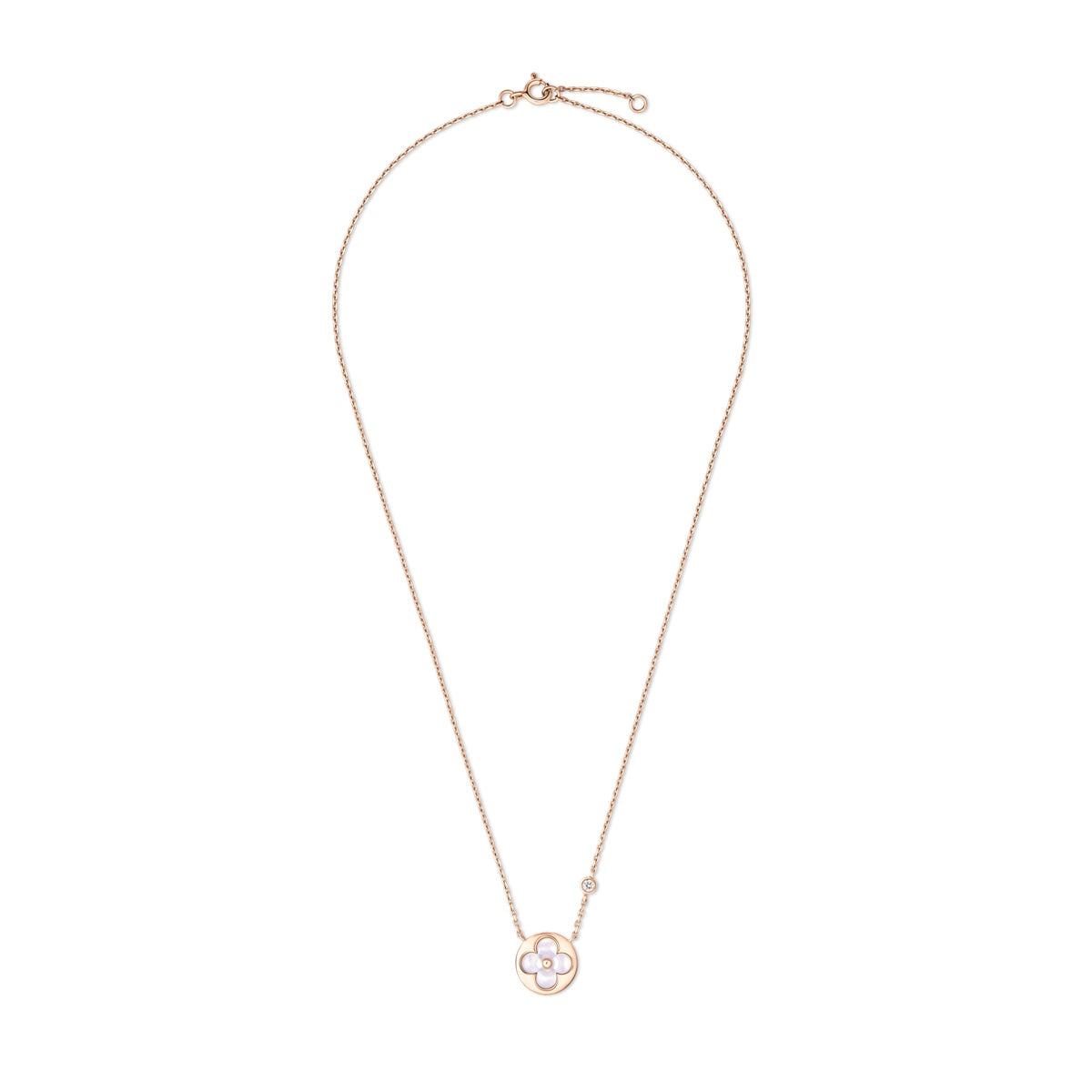 Color Blossom BB Sun Pendant, Pink Gold, White Mother-of-Pearl and Diamond
