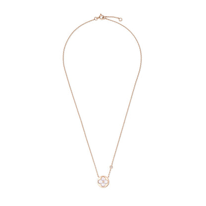 Color Blossom BB Sun Pendant, Pink Gold, White Mother-of-Pearl and Diamond