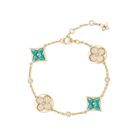Color Blossom BB Multi-Pattern Bracelet, Yellow Gold, Amazonite and Diamonds