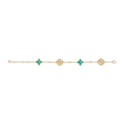 Color Blossom BB Multi-Pattern Bracelet, Yellow Gold, Amazonite and Diamonds
