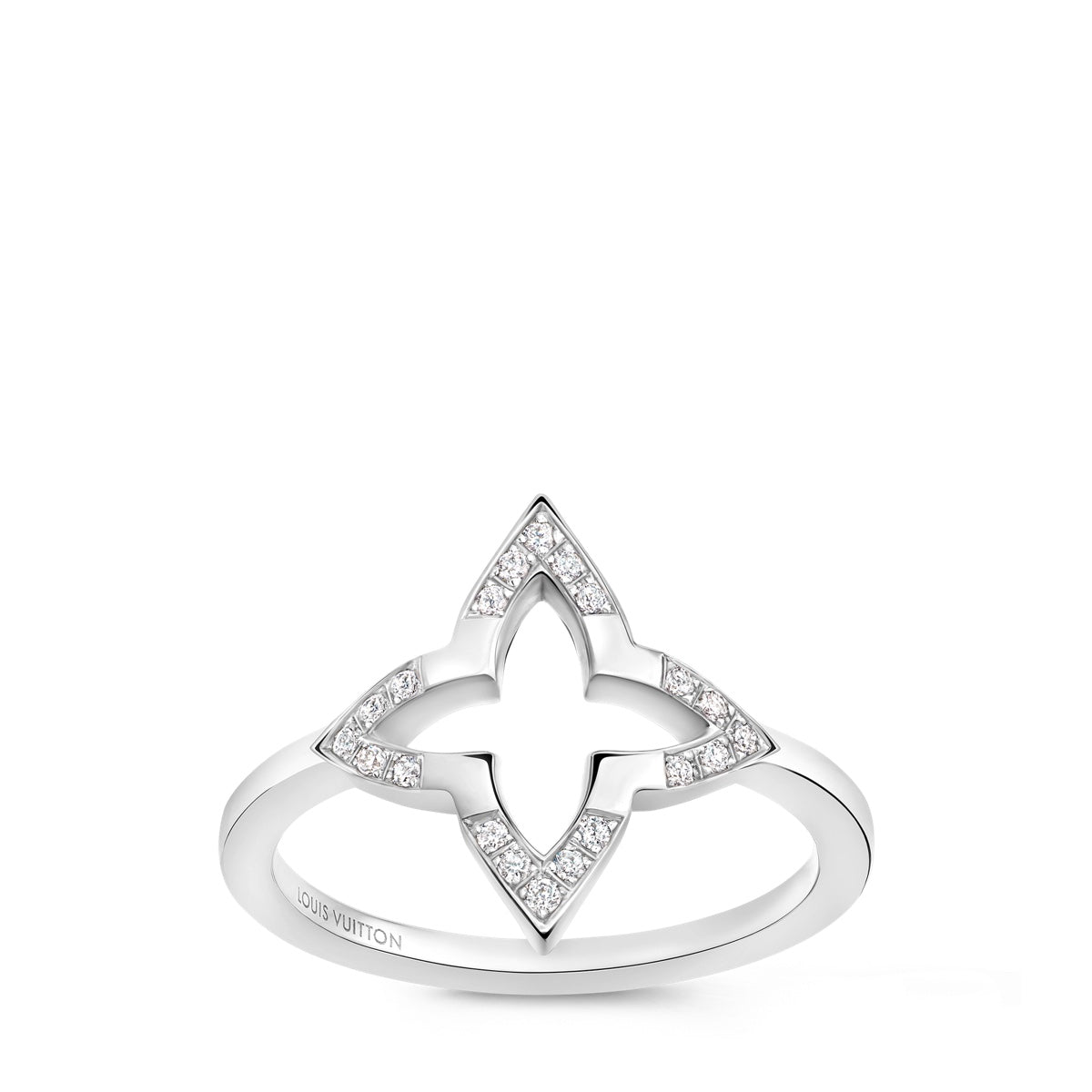 Ombre Blossom Ring, White Gold And Diamonds