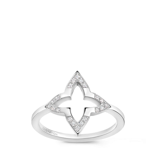Ombre Blossom Ring, White Gold And Diamonds