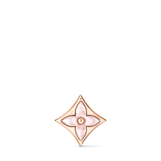 Color Blossom BB Star Ear Stud, Pink Gold and Pink Mother-of-Pearl