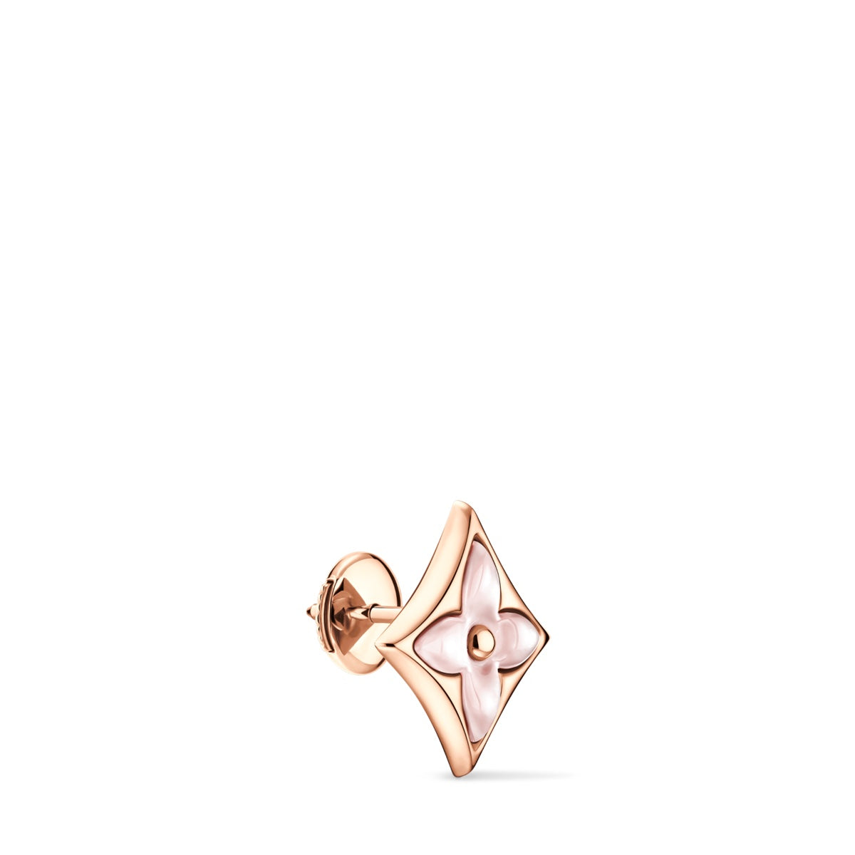 Color Blossom BB Star Ear Stud, Pink Gold and Pink Mother-of-Pearl