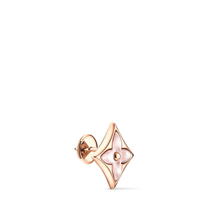 Color Blossom BB Star Ear Stud, Pink Gold and Pink Mother-of-Pearl