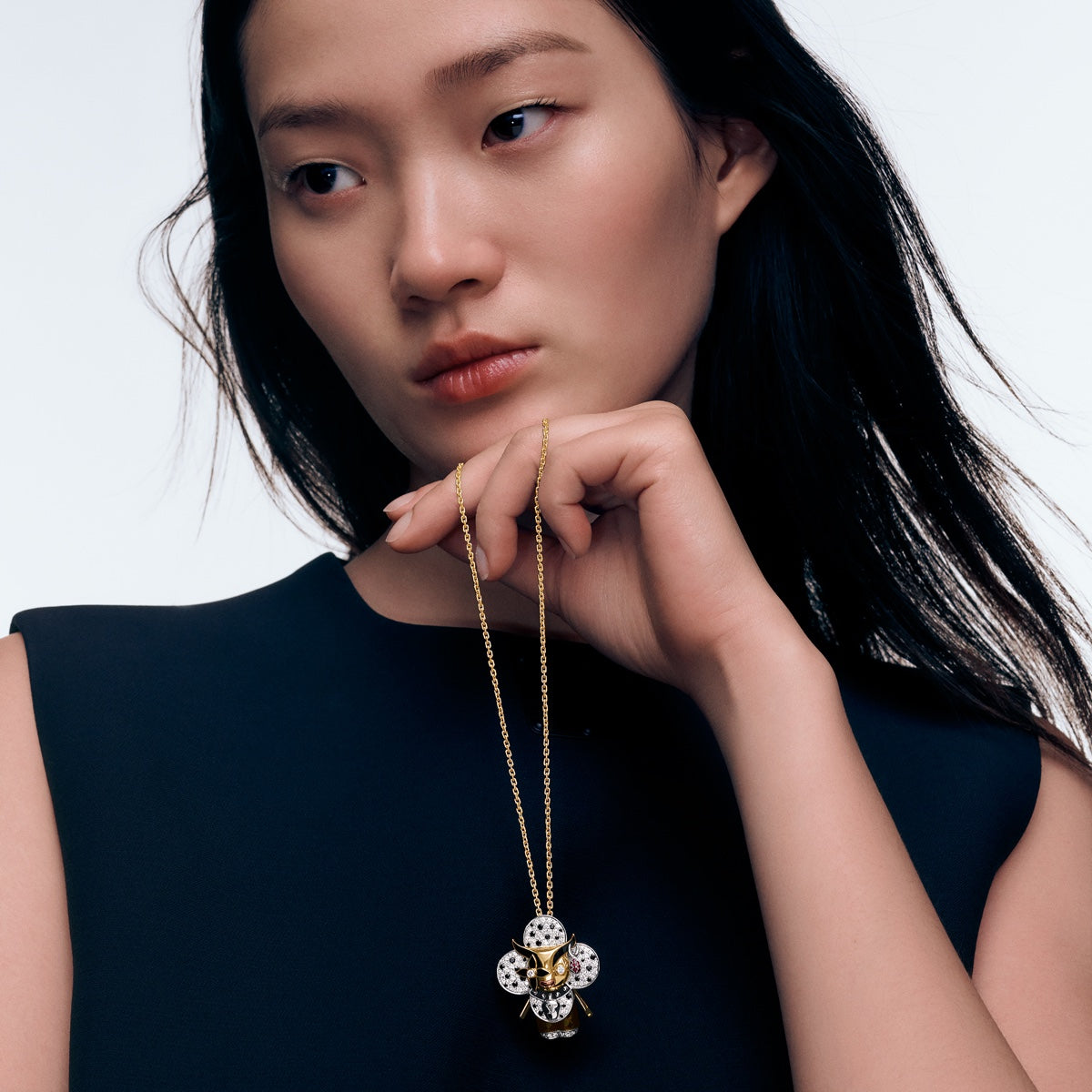 Vivienne Ox Pendant, 3 Golds, Lacquer, Diamonds And Coloured Gemstones