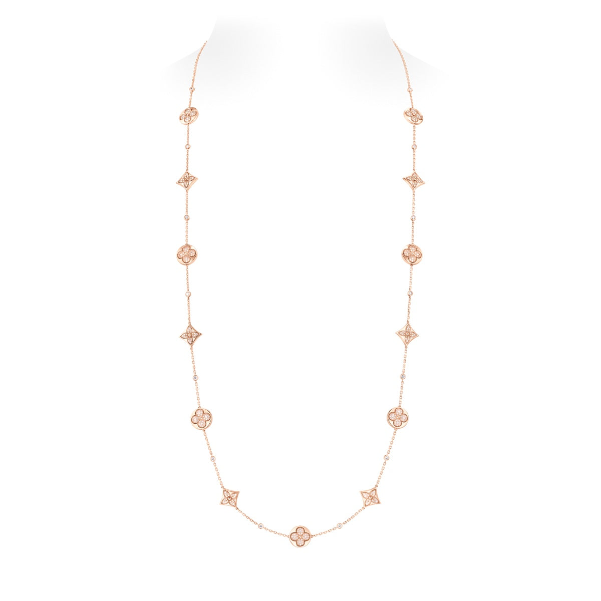 Color Blossom BB Sautoir, Pink Gold and Diamonds