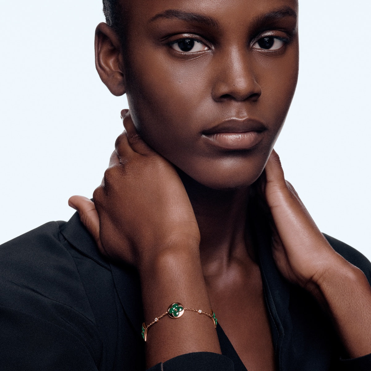 Color Blossom BB Multi-Motifs Bracelet, Pink Gold, Malachite and Diamonds