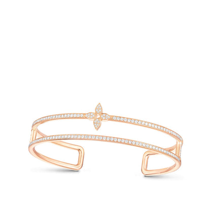 Idylle Blossom Two-Row Bracelet, Pink Gold and Diamonds
