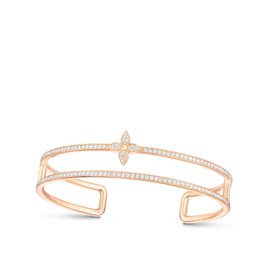 Idylle Blossom Two-Row Bracelet, Pink Gold and Diamonds