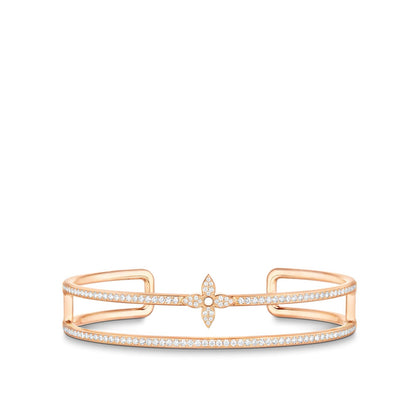 Idylle Blossom Two-Row Bracelet, Pink Gold and Diamonds