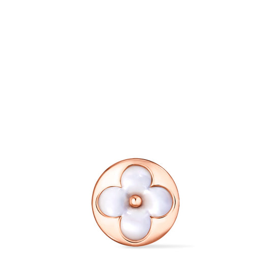 Color Blossom Sun Ear Stud, Pink Gold and White Mother-of-Pearl