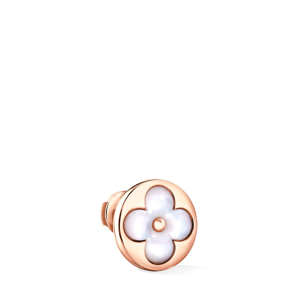 Color Blossom Sun Ear Stud, Pink Gold and White Mother-of-Pearl