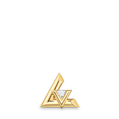LV Volt One Stud, Yellow Gold And Diamond - PER UNIT