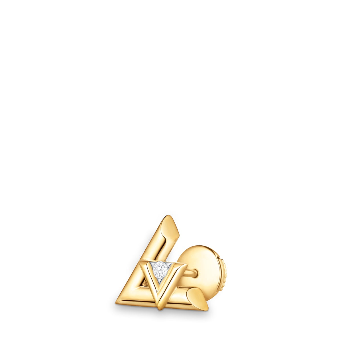LV Volt One Stud, Yellow Gold And Diamond - PER UNIT