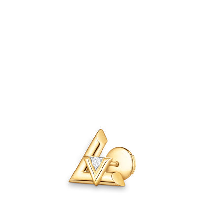 LV Volt One Stud, Yellow Gold And Diamond - PER UNIT