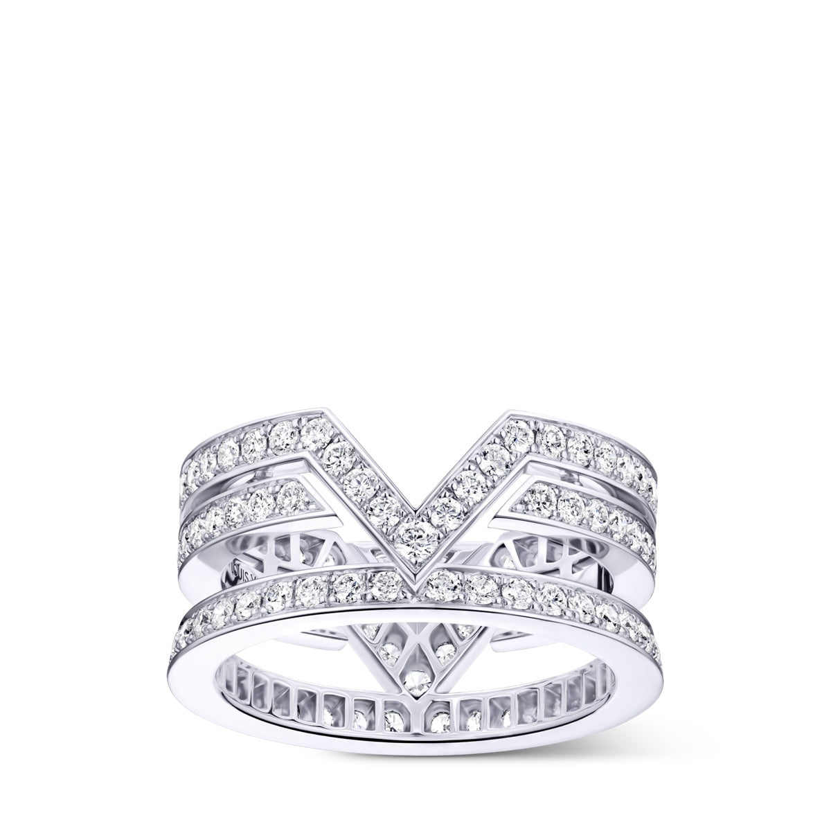 Pure V Ring, White Gold and Diamonds