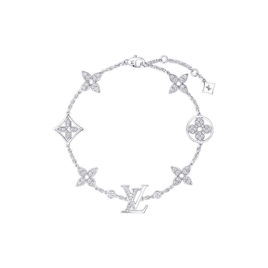 Idylle Blossom Multi-Motif Bracelet, White Gold and Diamonds