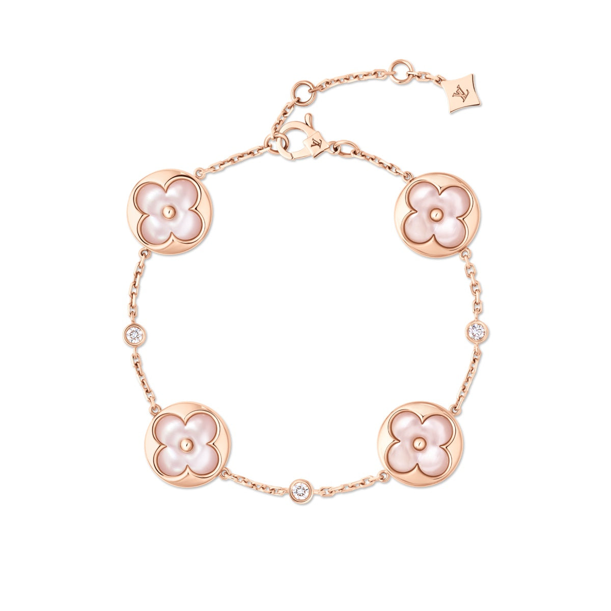 Colour Blossom BB Sun Multi-Motif Bracelet, Rose Gold, Pink Mother-of-Pearl and Diamonds