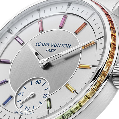 Tambour, Automatic, 40MM, Platinum, Sapphires and Rubies