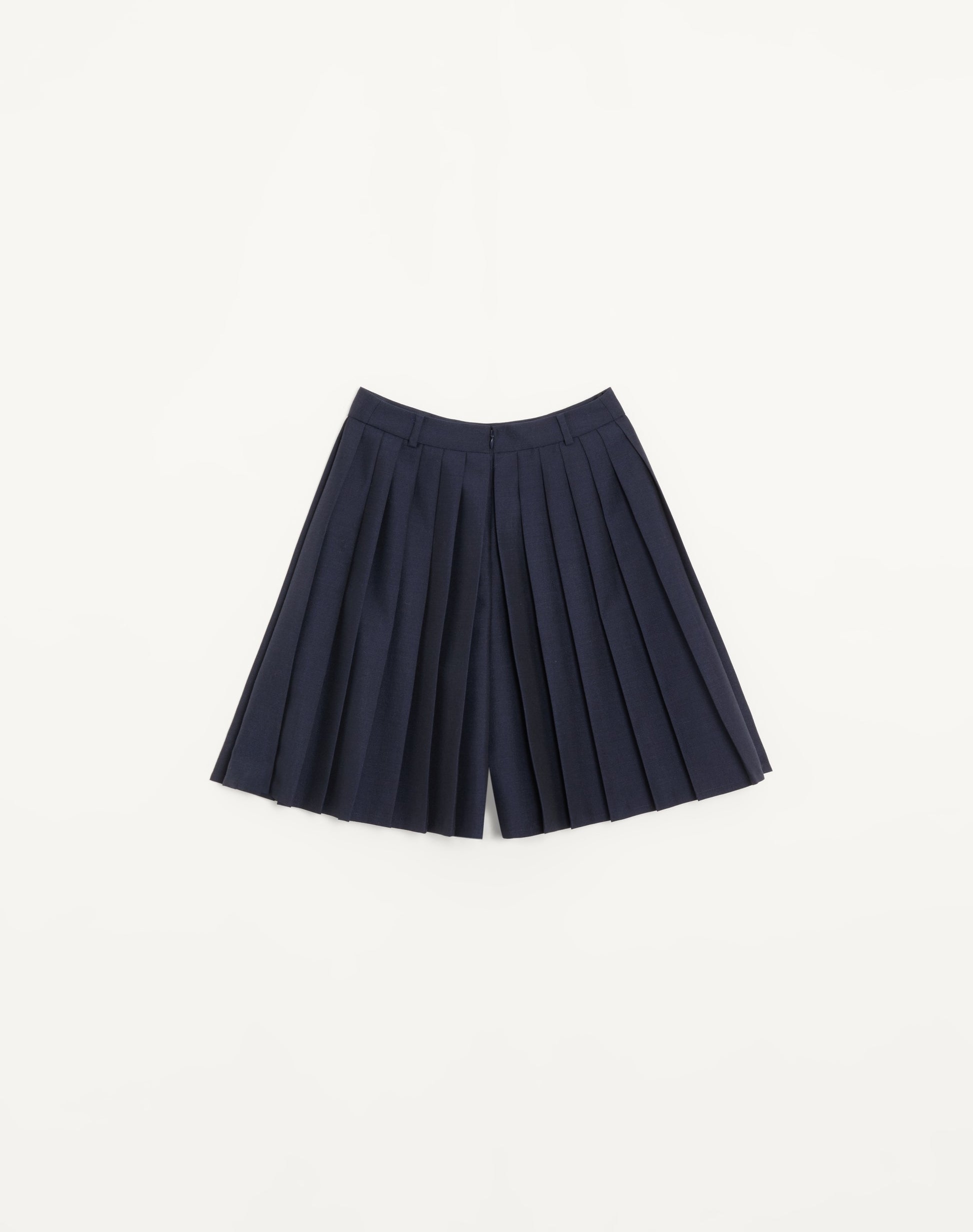 Pleated Wool-mohair Culottes