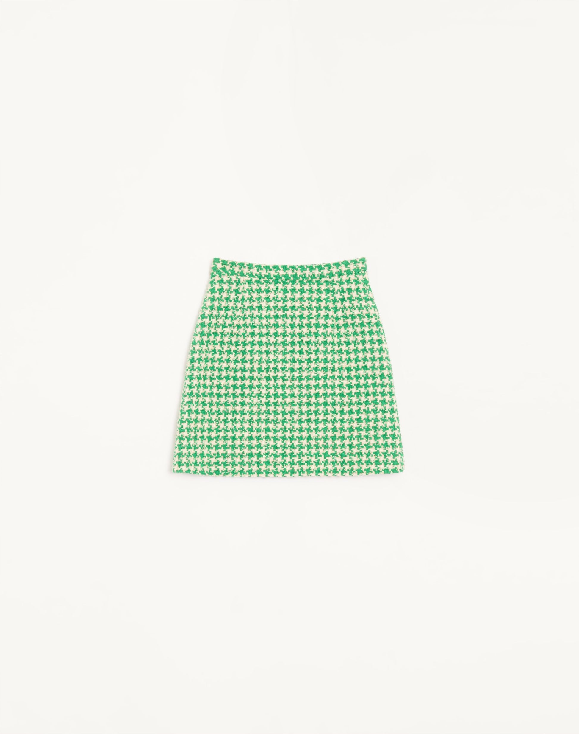 Houndstooth Tweed Short Skirt