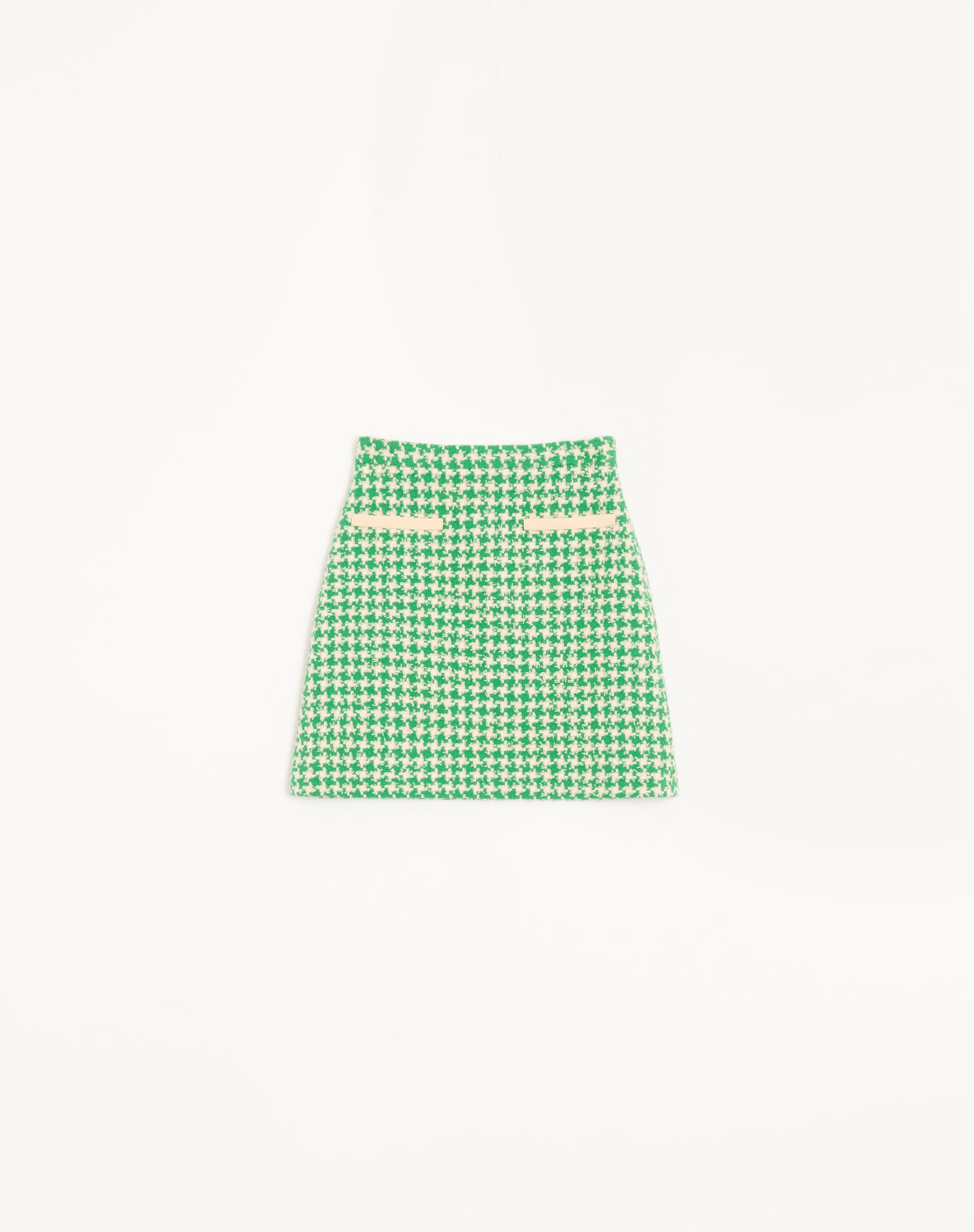 Houndstooth Tweed Short Skirt