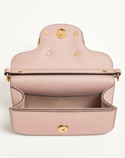 Valentino Garavani Locò Small Shoulder Bag In Laminated Calfskin With Jewel Logo